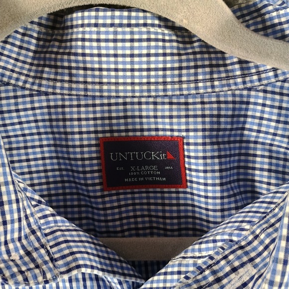 Lot Of‎ 3 Untuckit Men XL Casual Button-Down Shirts Red White And Blue Patriotic - Picture 8 of 16